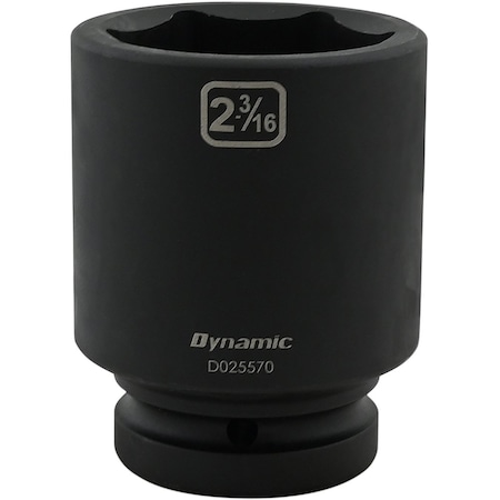 Dynamic 1" Drive Deep Socket, Black Phosphate, Tools 2-3/16" X 1" Drive, 6 Point Deep Length D025570